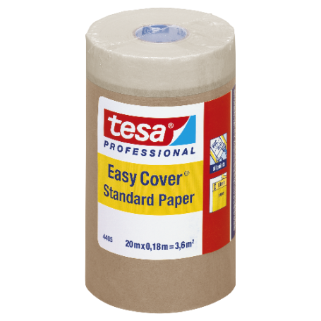 Tesa 4405 schilderstape papier met maskeringspapier 180mm x 20 meter
