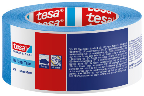 Tesa 4435 schilderstape papier UV-bestendig 50mm x 50 meter Blauw