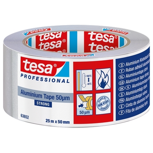 Tesa 63652 Aluminium tape (50µm) met liner 50mm x 25 meter