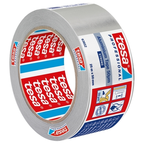 tesa 63652 Aluminium tape (50µm) met liner 50mm x 25 meter