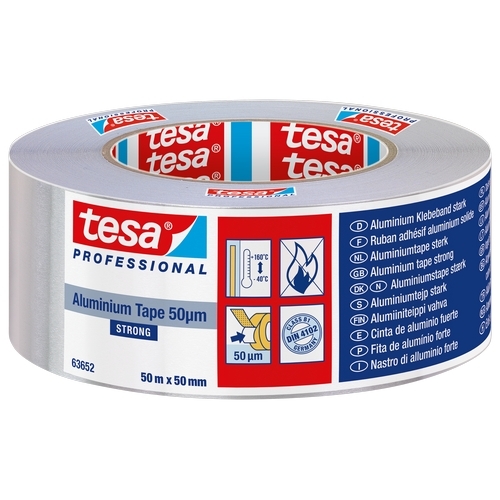 Tesa 63652 Aluminium tape (50µm) met liner 50mm x 50 meter