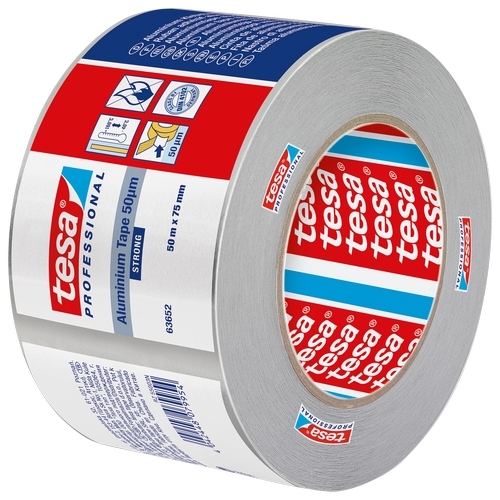 tesa 63652 Aluminium tape (50µm) met liner 75mm x 50 meter