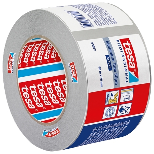 tesa 63652 Aluminium tape (50µm) met liner 75mm x 50 meter
