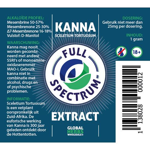 Kanna Full Spectrum extract - Sceletium Tortuosum