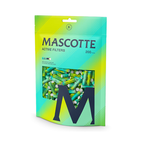 Mascotte Greens Active Filters 200 in resealable bag, green 6 mm active filters