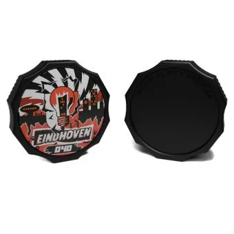 City Grinder Eindhoven 55mm, black 2-part grinder with magnetic closure