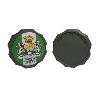 City Grinder Rotterdam open, two halves of the 55mm grinder with teeth system