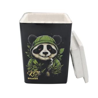 Cone filler shaker Smokey Panda for 25 king size cones, black with panda in green hoodie and loose lid
