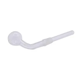Glass Oil Chillum 11.5cm in clear borosilicate glass with round bowl and bent stem