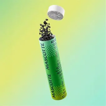 Green Mascotte 6 mm active filter at the end of a rolled joint