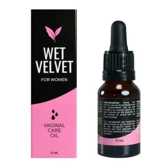 Wet Velvet intimate rosehip oil by Morningstar Pharma, 15 ml bottle with box