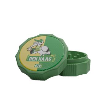 City Grinder Groningen 55mm, black 2-part grinder with Groningen sticker and magnetic closure