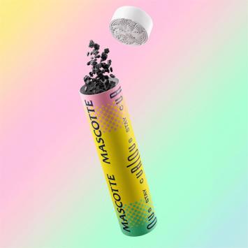 Mascotte Bright Colors active filter van 6 mm aan het uiteinde van een joint, pastel achtergrond