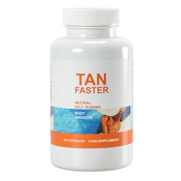 TanFaster beta-carotene supplement by Morningstar Pharma, pack of 60 soft capsules
