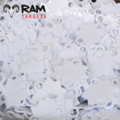 Schietsterren gekleurd/wit plastic - 1000 stuks