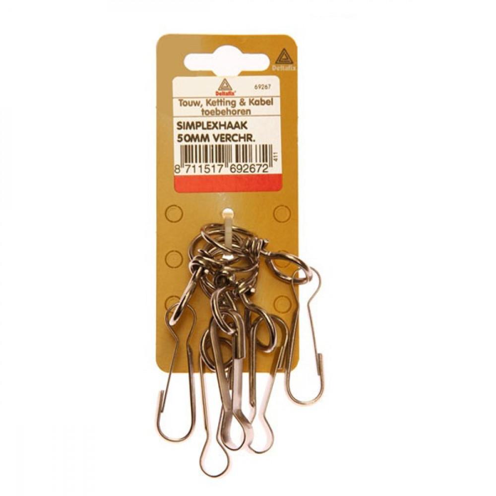 Simplexhaak Vernikkeld 30mm Set 6st