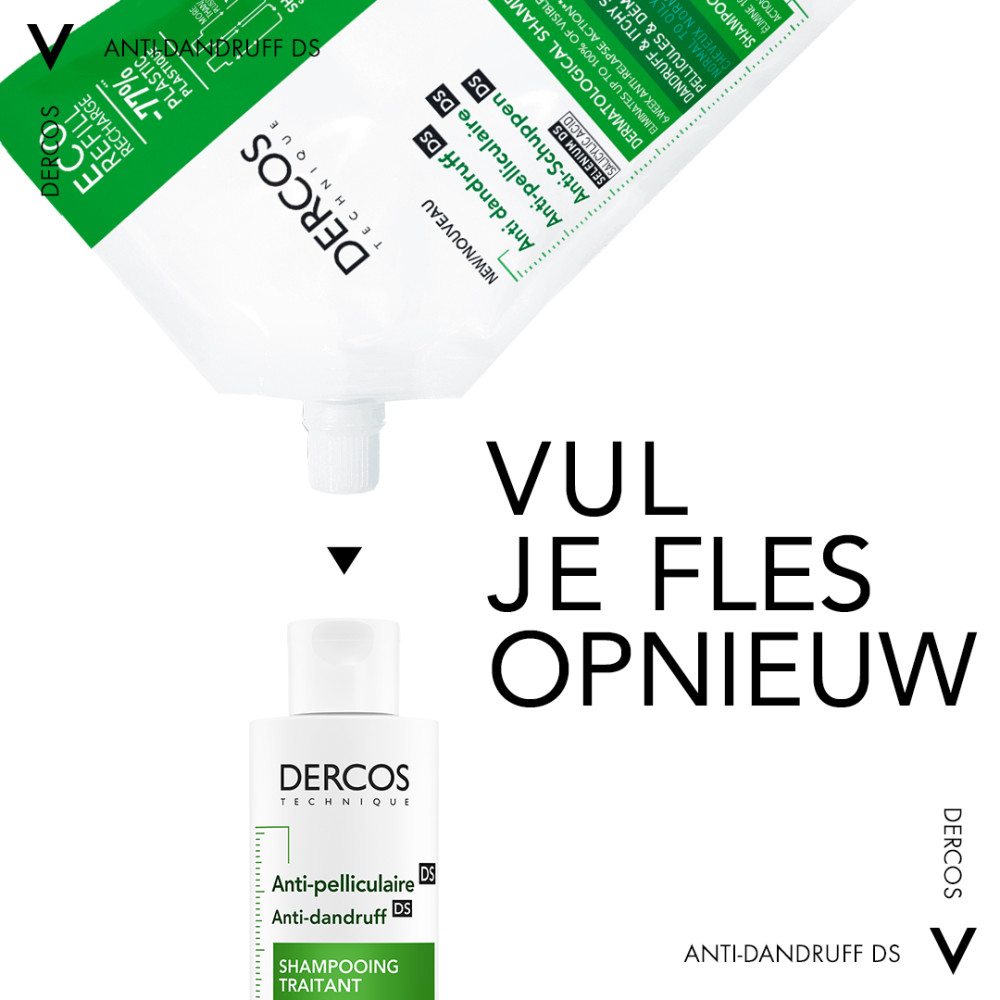 Vichy Dercos Anti-Roos Shampoo Normaal tot Vet Haar Navul 500ml