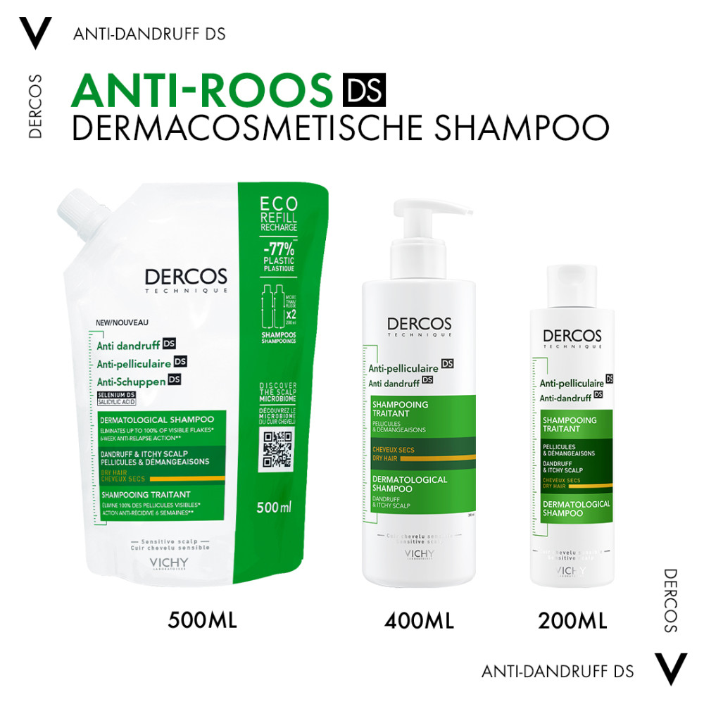 Vichy Dercos Anti-Roos Shampoo Droog Haar Navul 500ml