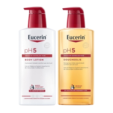 Eucerin pH5 Body Lotion 400ml en pH5 Douche Olie 400ml Routine Kit