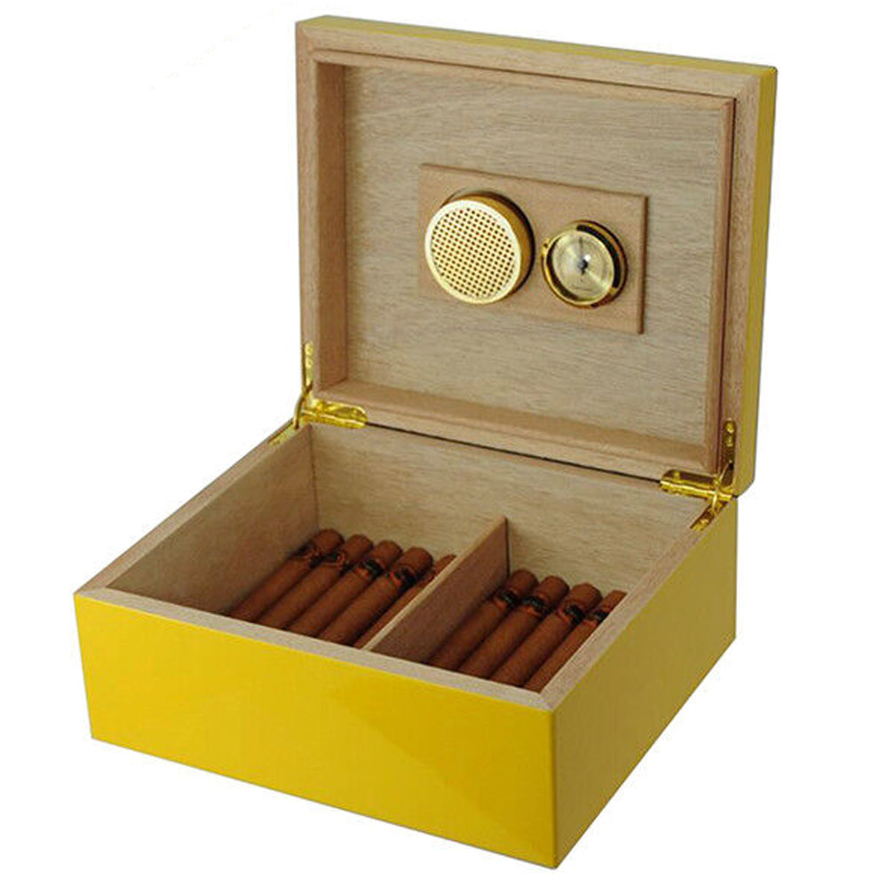 Cuba style humidor geel - 25 sigaren