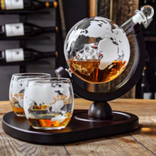 Deluxe Globe decanter set - 850 ml