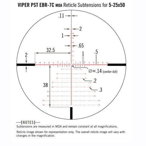 Vortex Richtkijker Viper PST Gen II 5-25x50 FFP, EBR-7C Dradenkruis (MRAD)