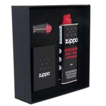 Zippo brushed chrome - Gift set