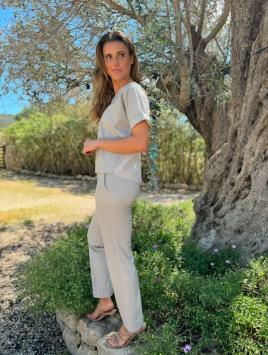 D'etoiles Casiopé great pant in snake, vegan leer, dit is een  recht model en super comfortabel