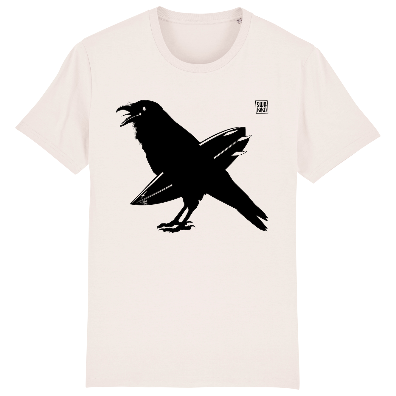 Surf t-shirt men white, The Snaking Crow