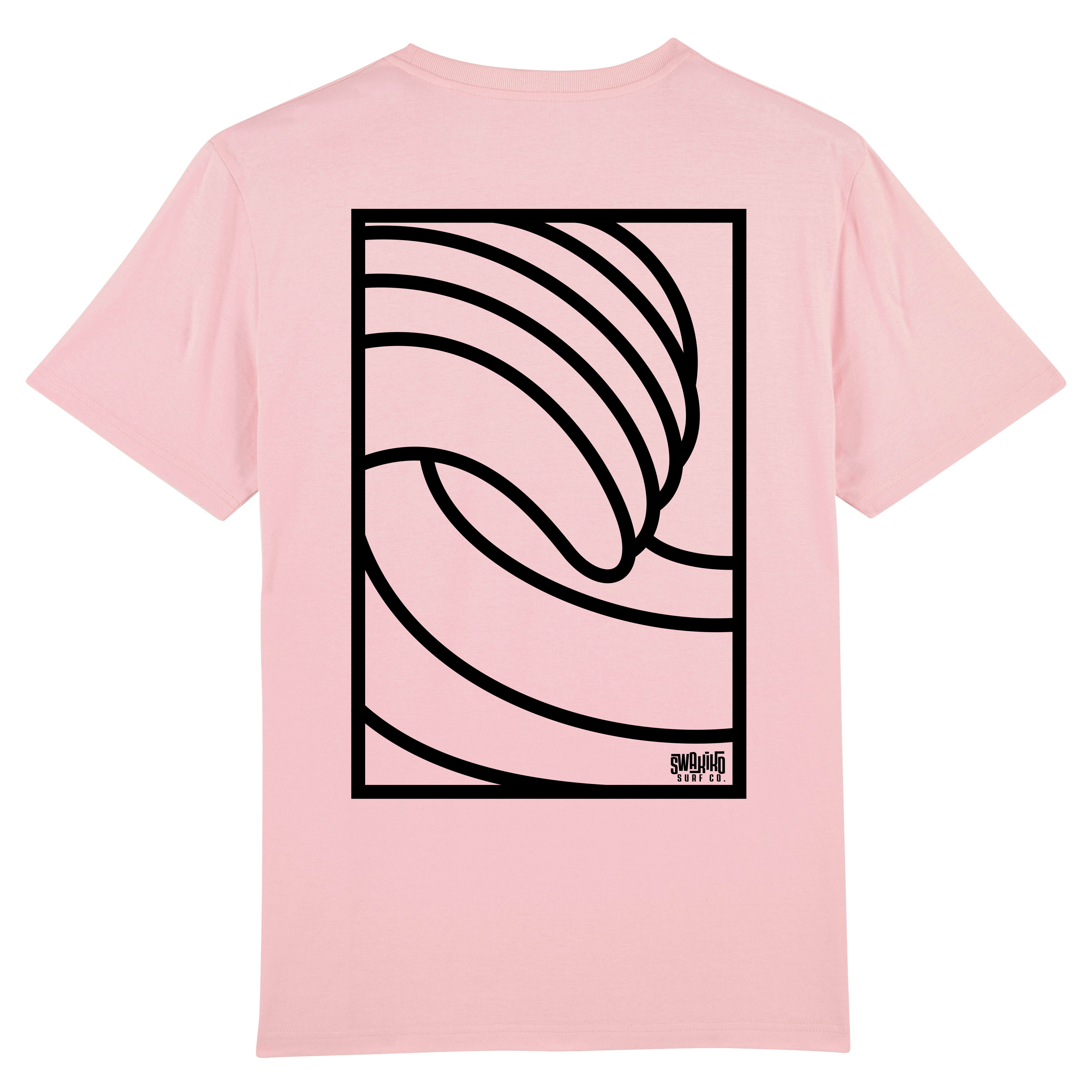 Roze T-shirt met stijlvol golfdesign - Perfecte combinatie van surf en mode