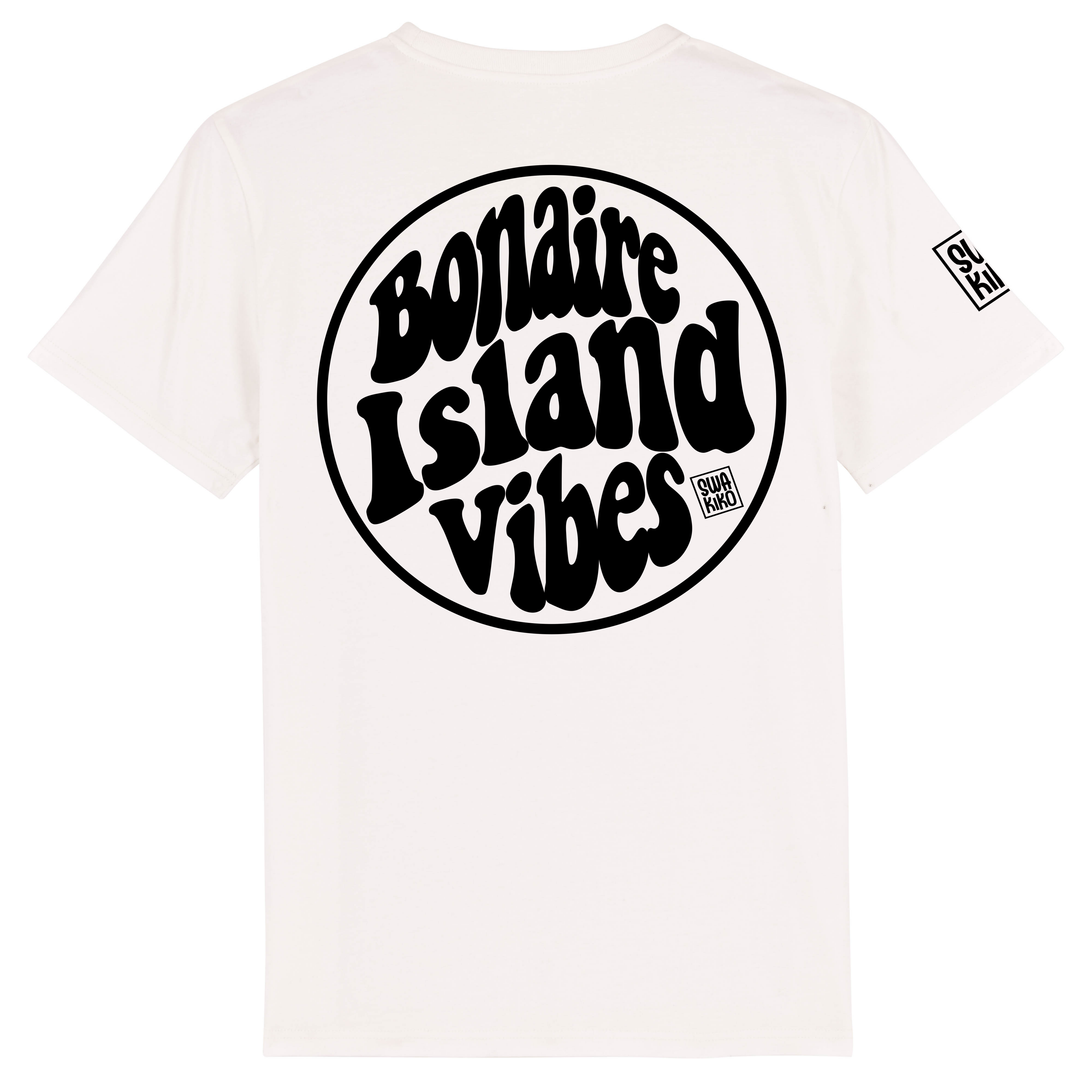 Bonaire Island Vibes logo T-shirt front, white