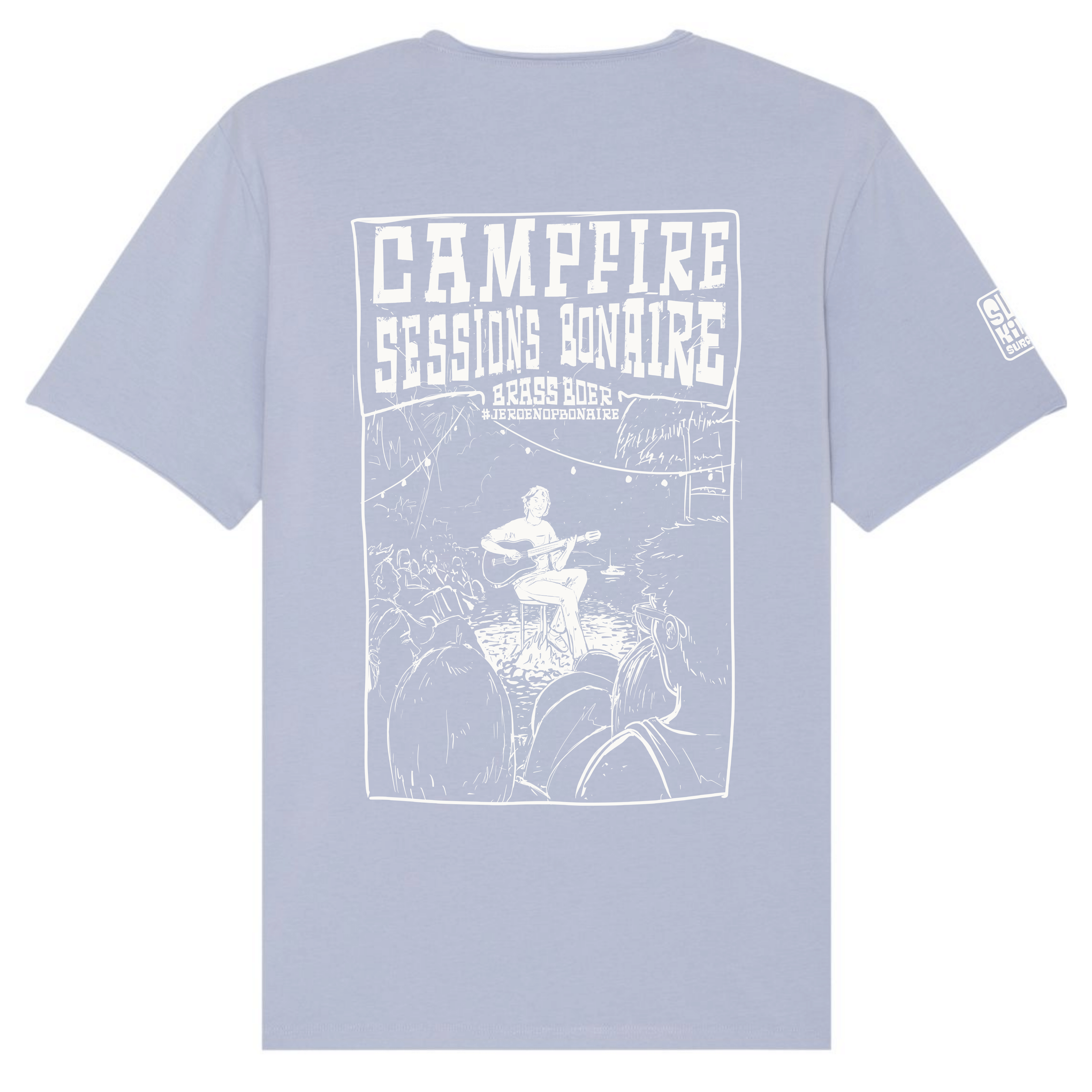 Campfire Sessions Bonaire, blauw T-shirt