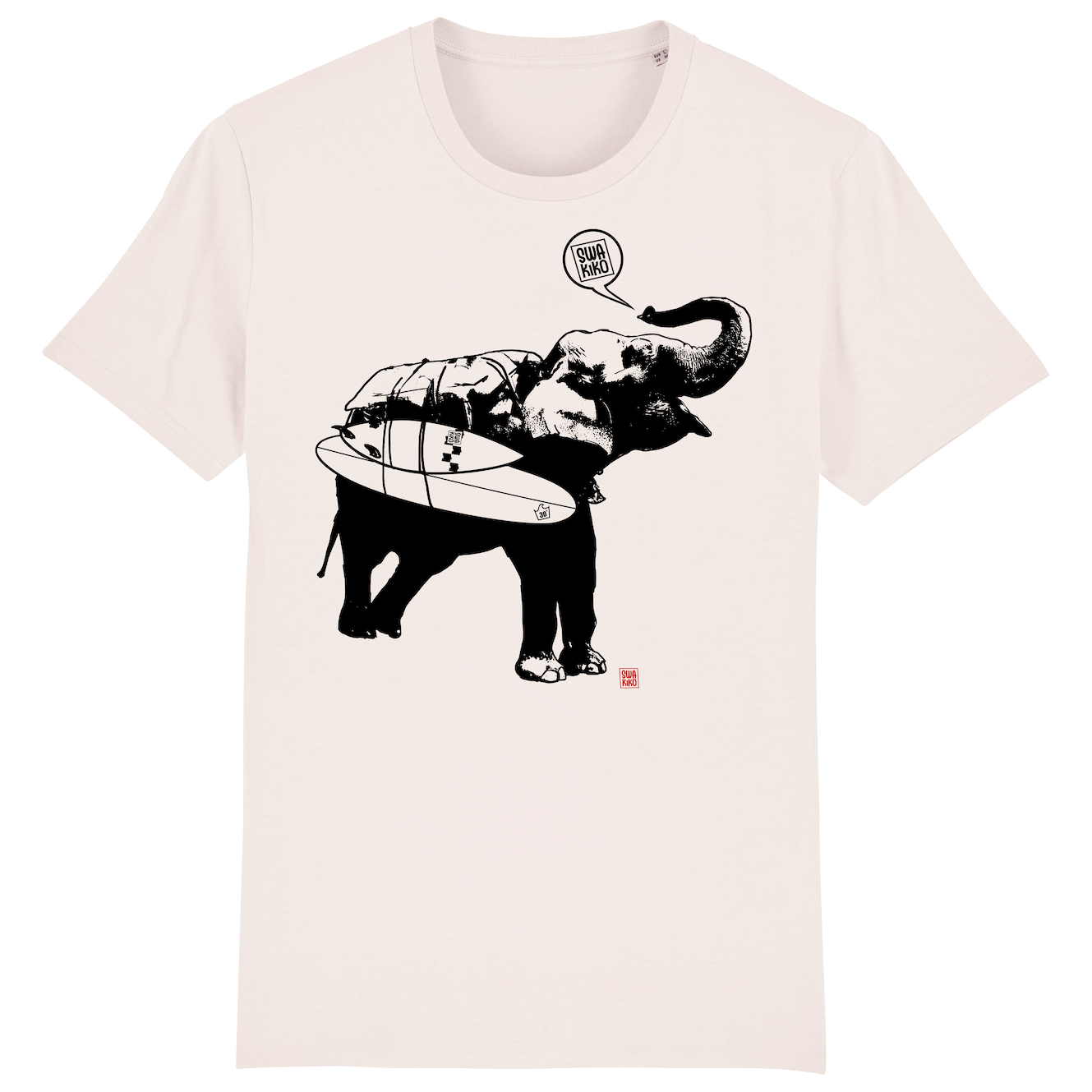 Surf t-shirt men white, Elephant