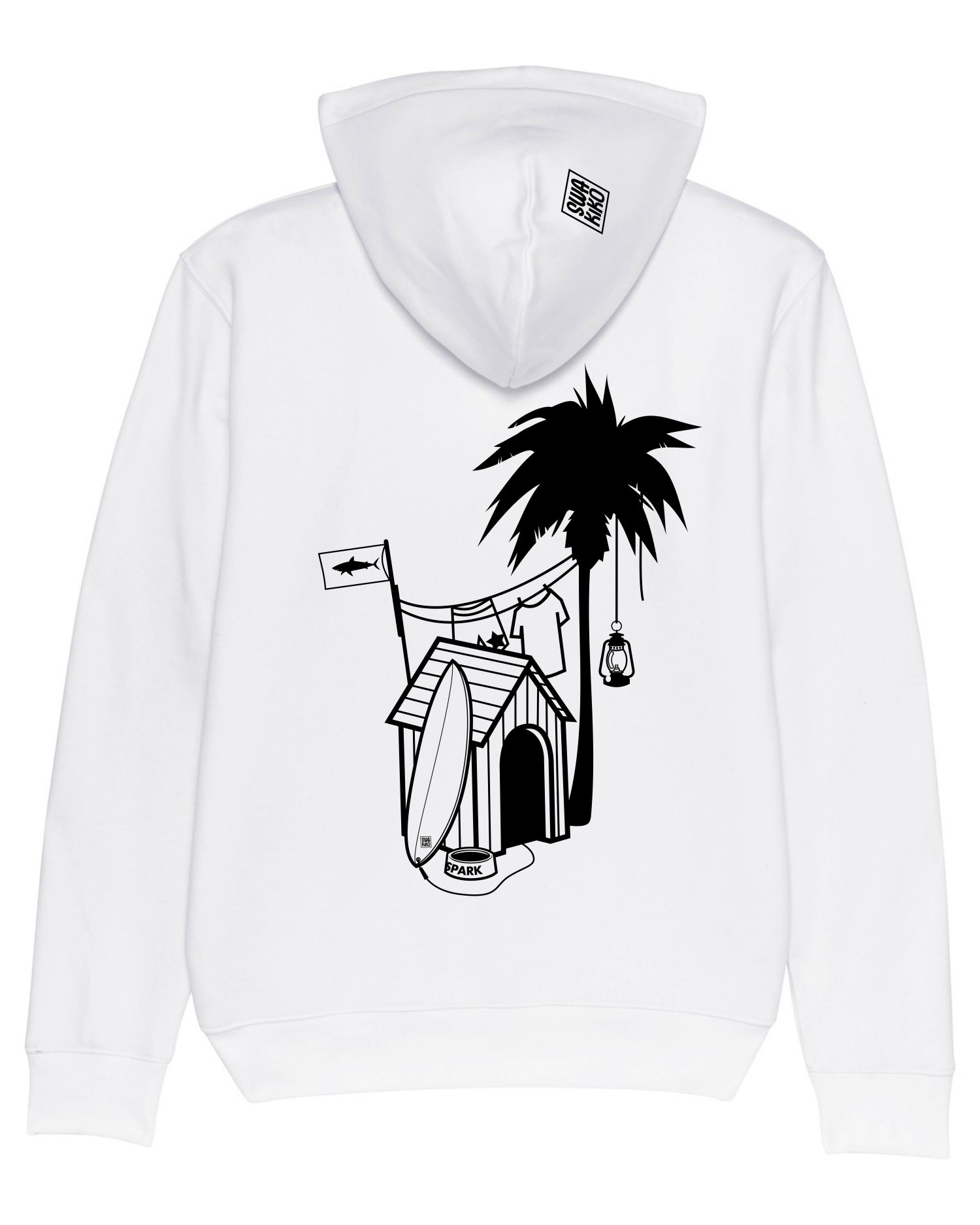 Surf Hoodie Doghouse Palmtree, white