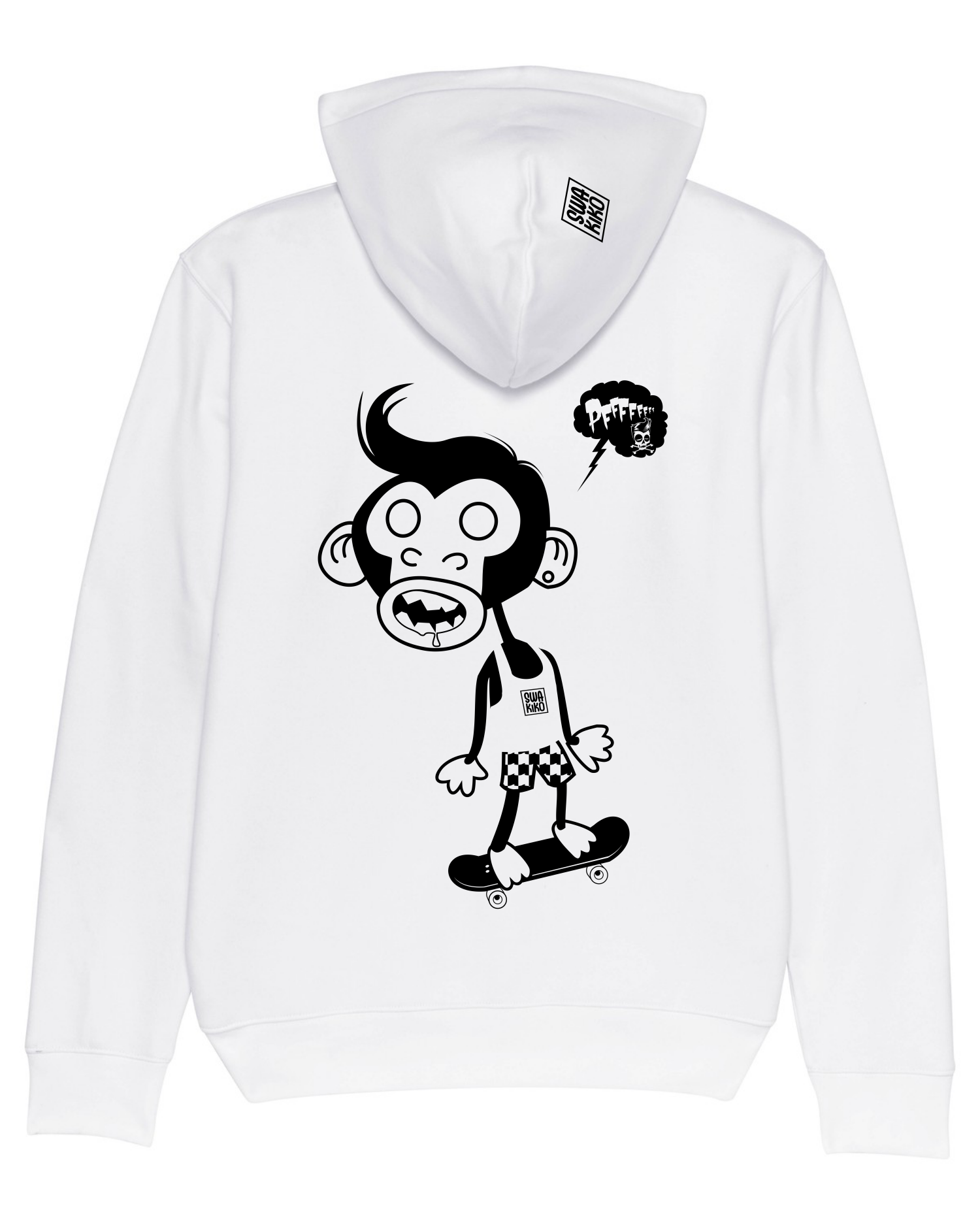 Hoodie Skate Monkey, white
