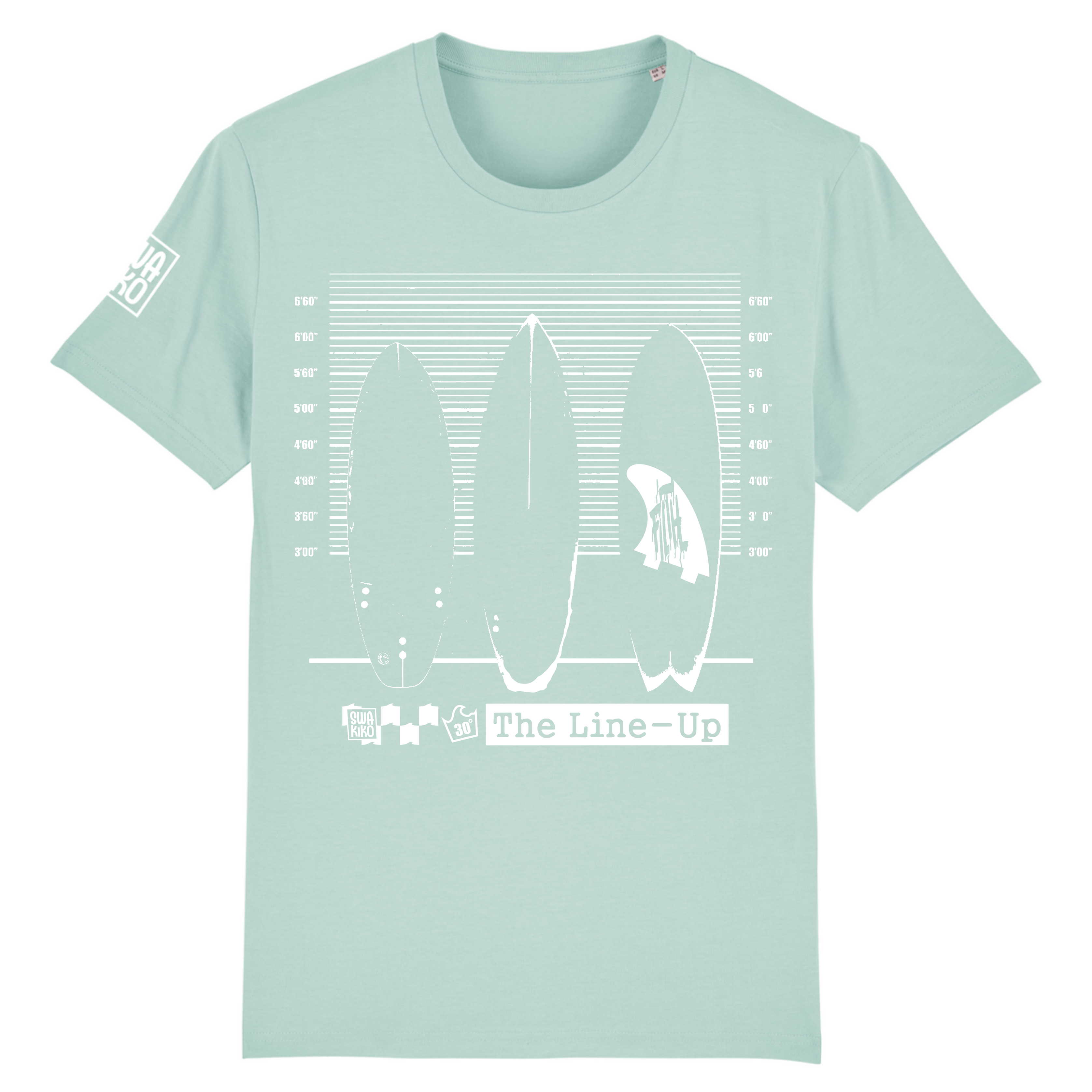 Surf t-shirt mannen turquoise, The line-up