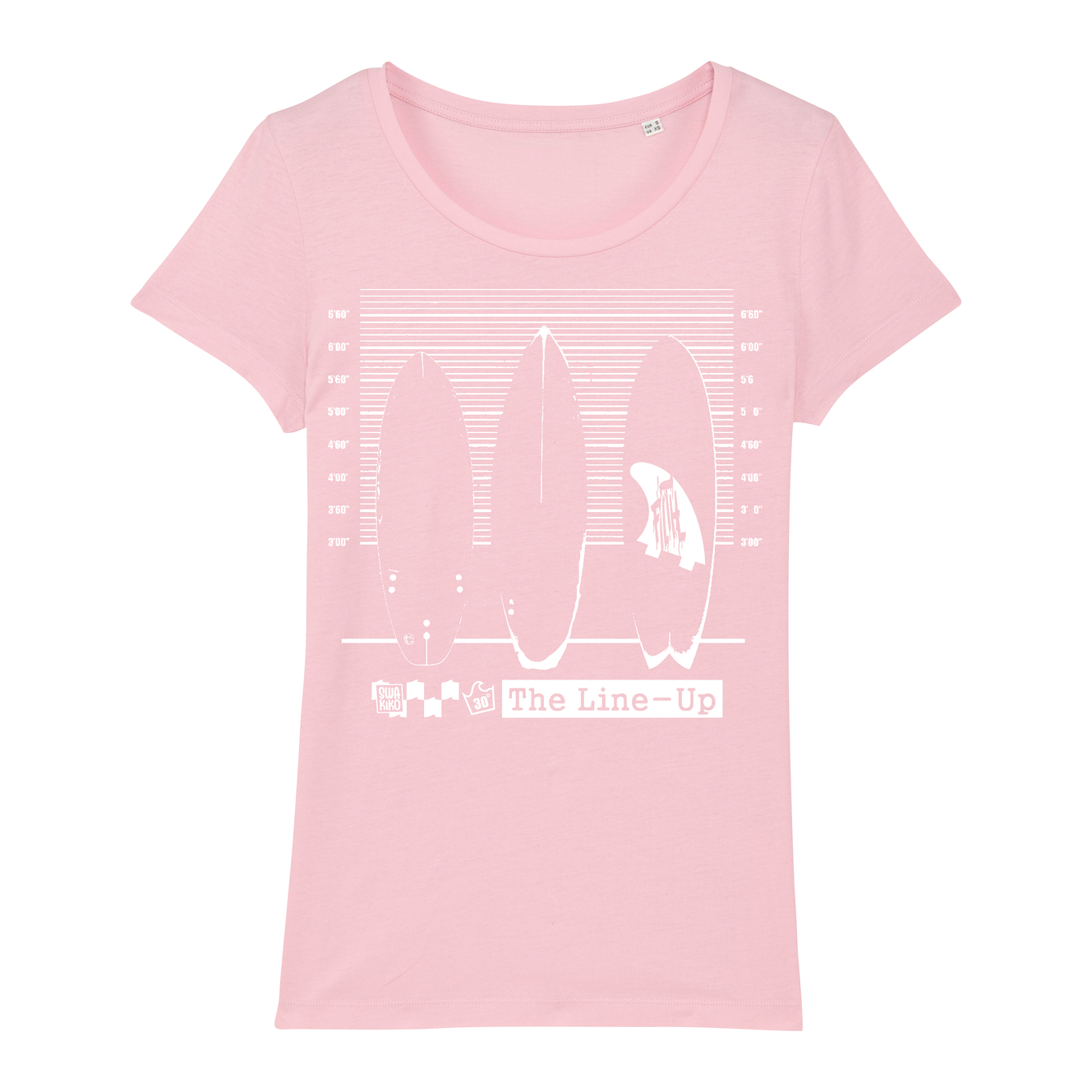 Surf t-shirt women, the line-up, pink T-shirt