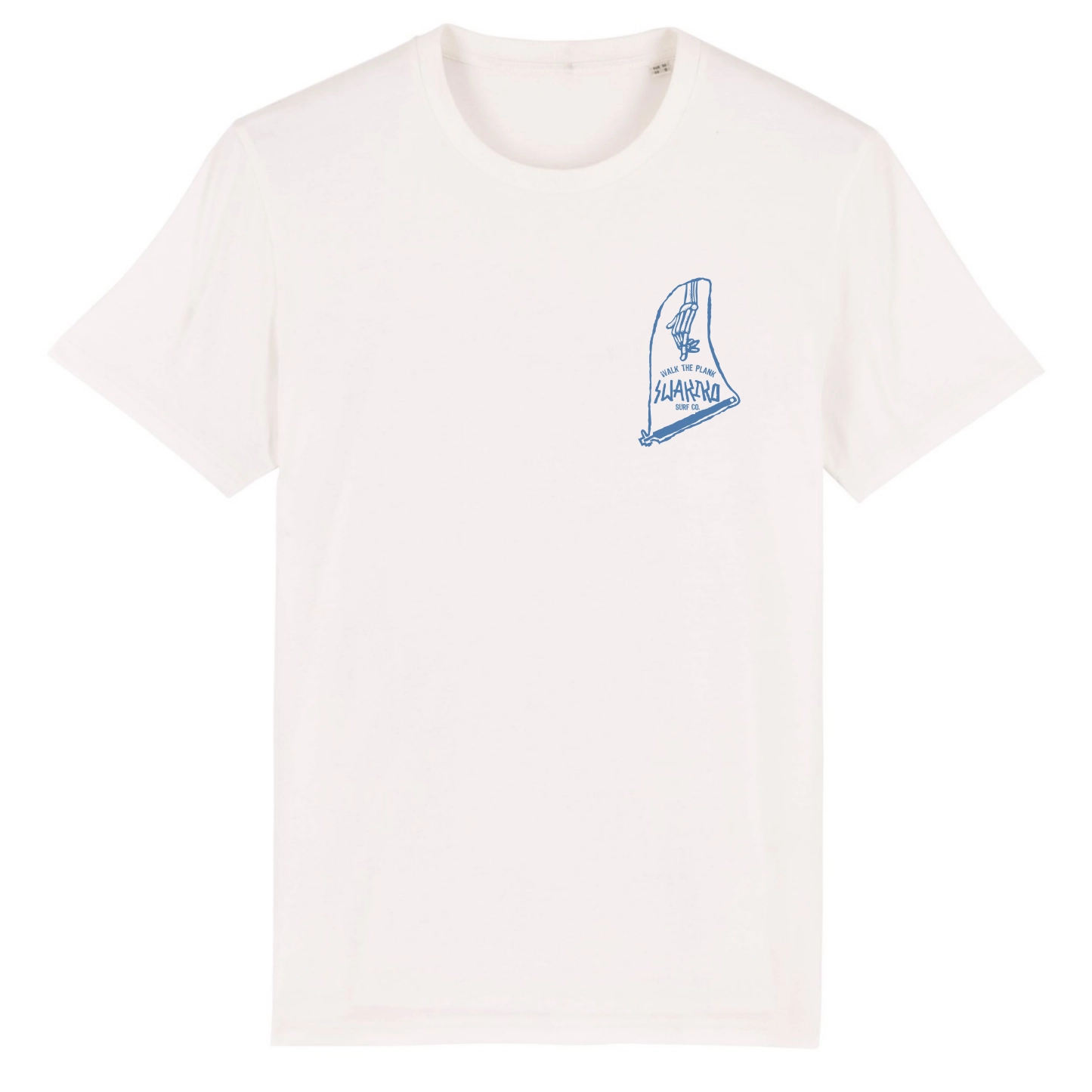 Skeleton on longboard surfs the wave - characterful design