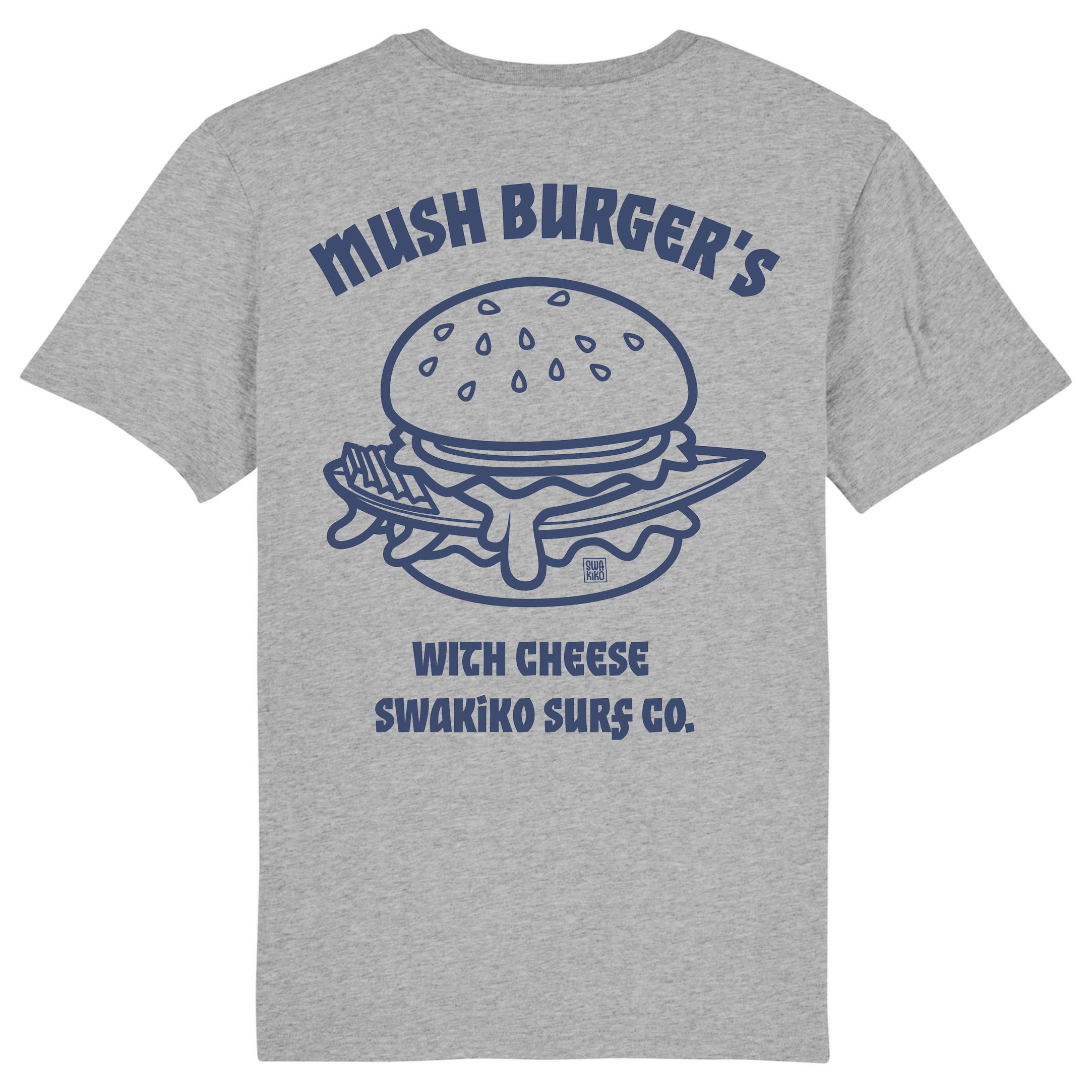 Mush Burger Surf T-shirt, grey