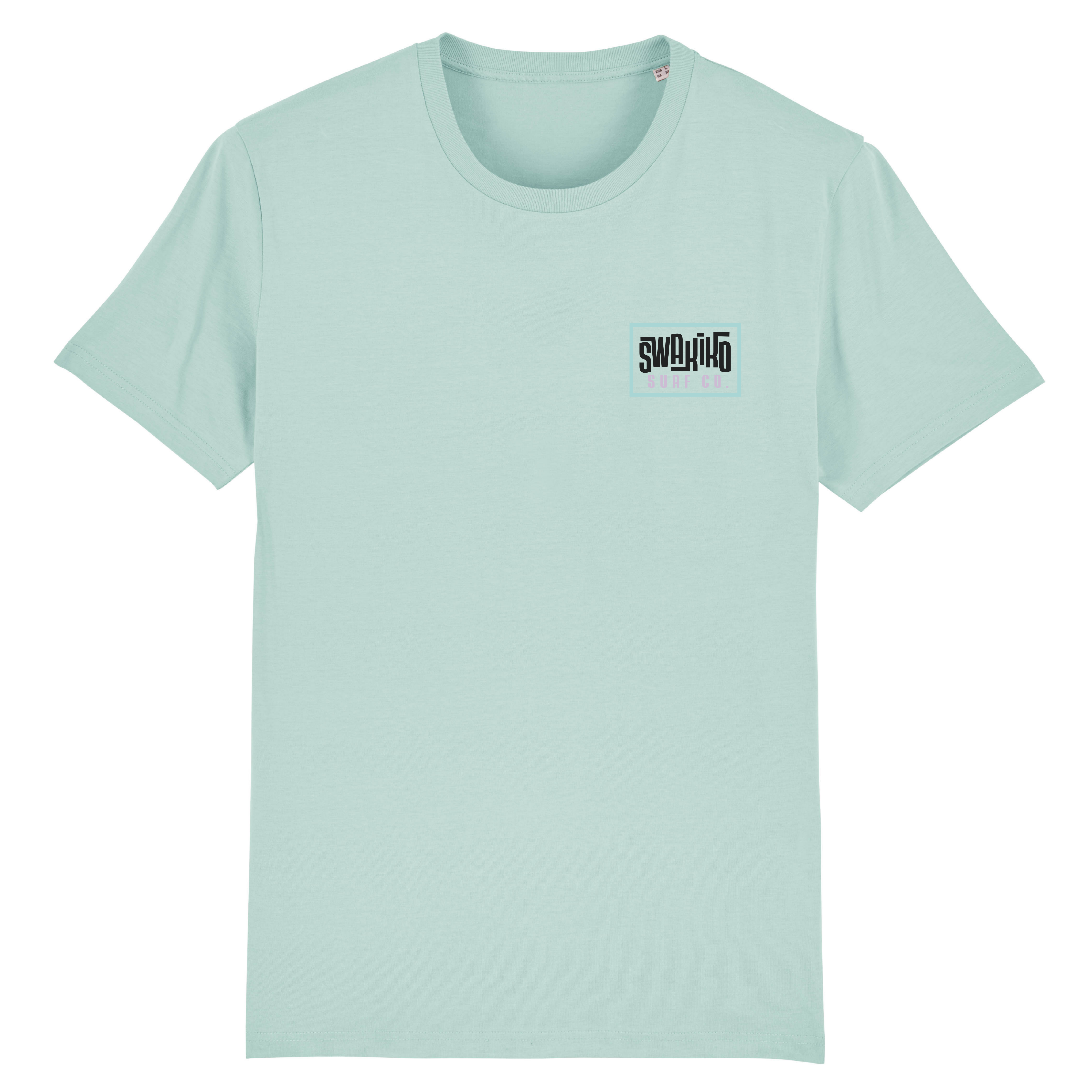 Turquoise T-shirt met SWAKiKO borstlogo