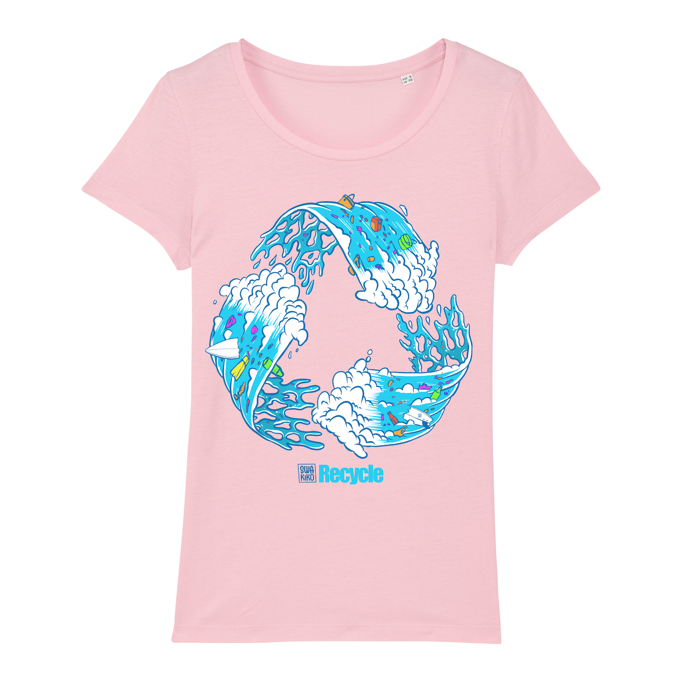 Surf t-shirt women pink, Recycle