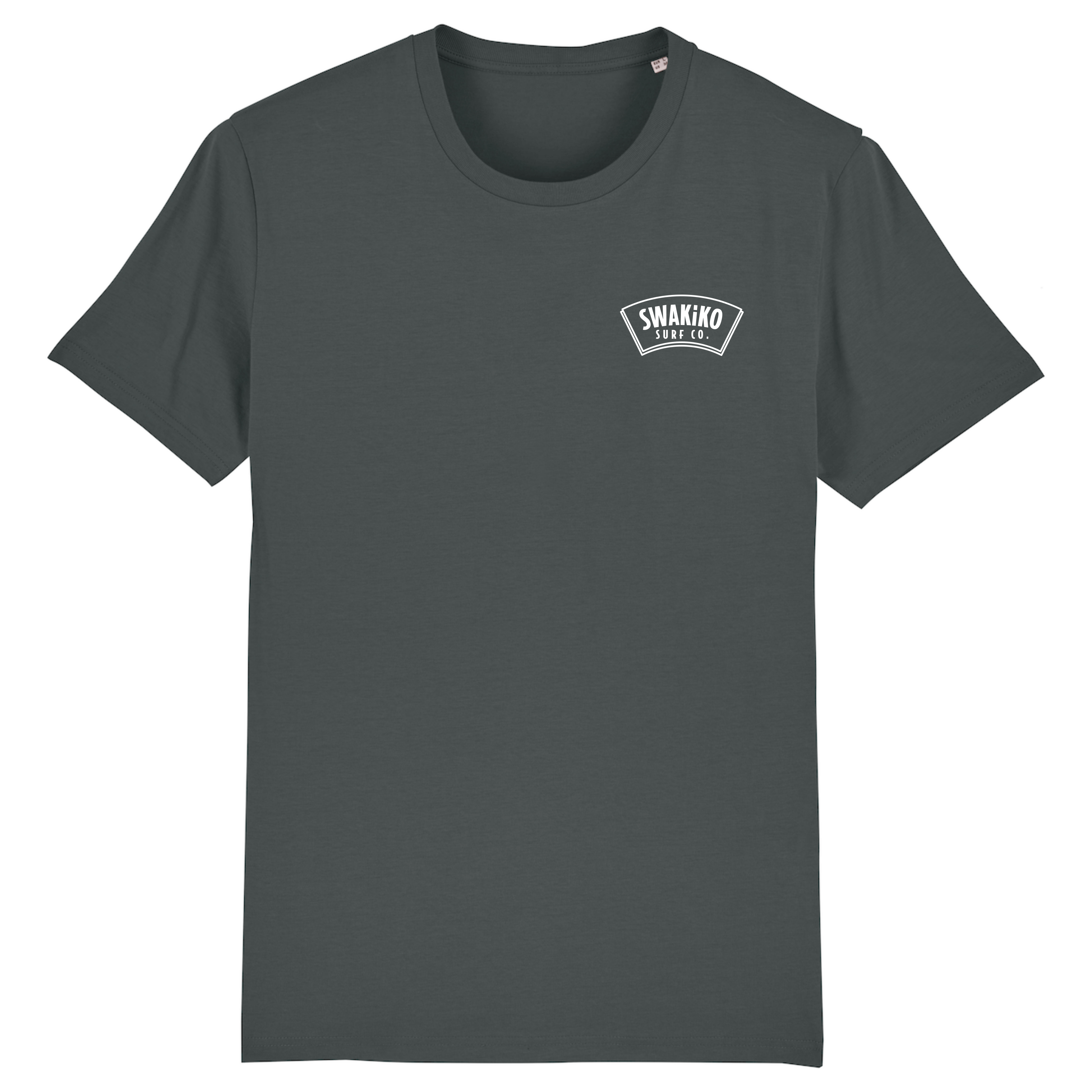 Antraciet surf shirt met SWAKiKO logo op de borst