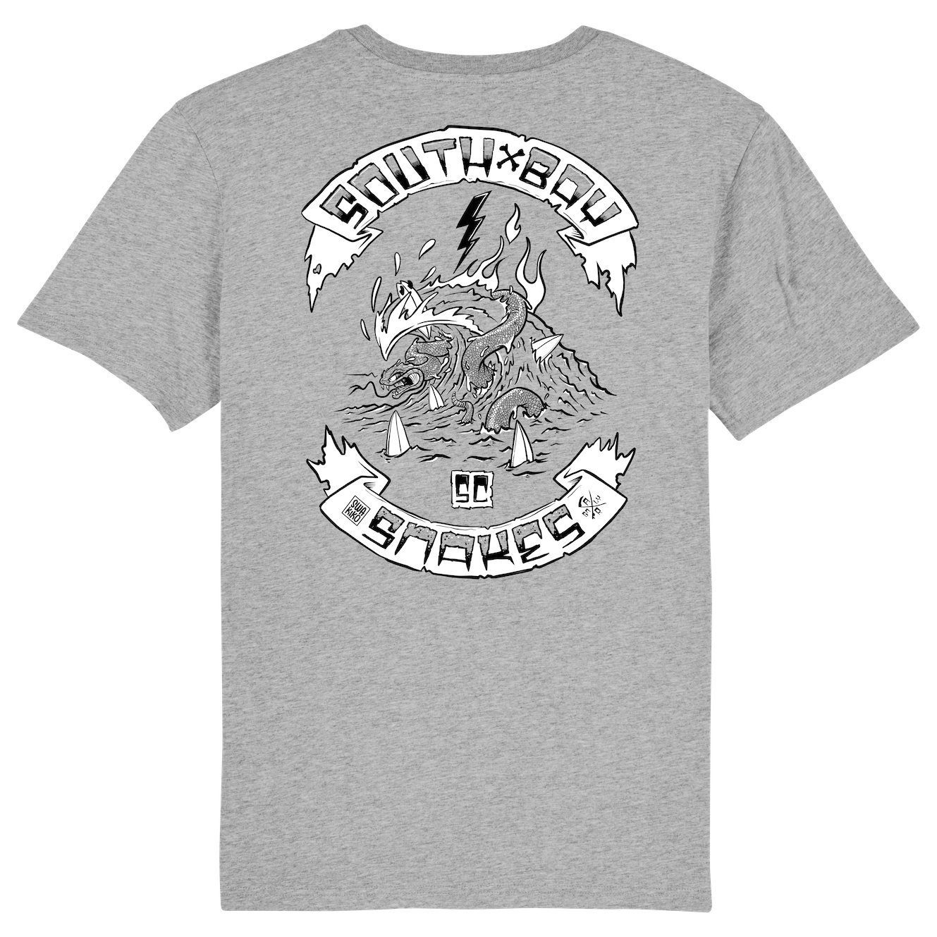 South Bay, back print men, grey T-shirt