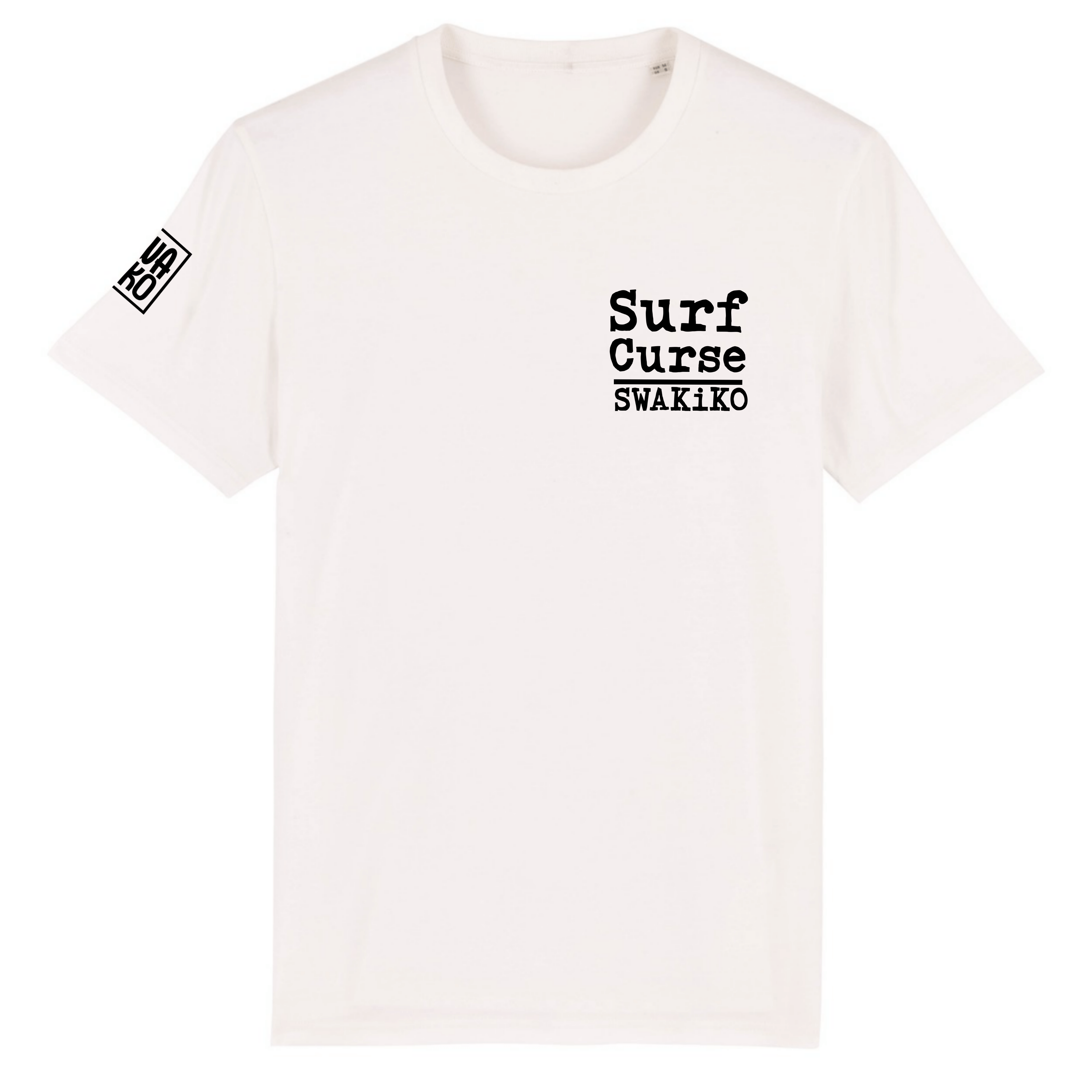 Wit T-shirt met Surf Curse borst logo van Swakiko