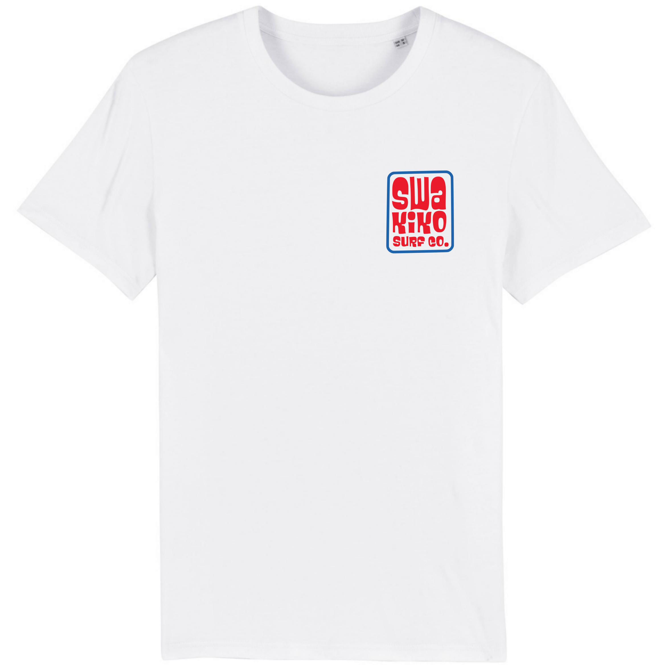 Wit T-shirt met stijlvol golfdesign - Perfecte combinatie van surf en mode
