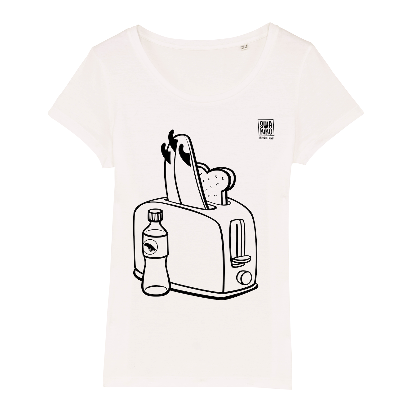 Surf t-shirt women, toaster, white