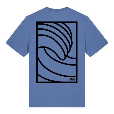 Blauw T-shirt met stijlvol golfdesign - Perfecte combinatie van surf en mode
