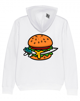 Hoodie Surf burger, white