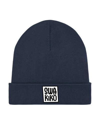 Navy kleurige beanie met Swakiko logo