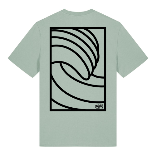 Turquoise T-shirt met stijlvol golfdesign - Perfecte combinatie van surf en mode